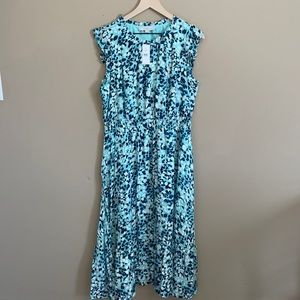Loft Loft Floral Flutter Swing Dress Size Large New with Tags